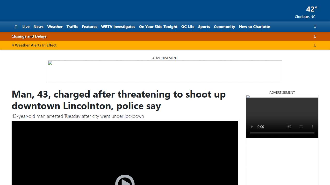 Man, 43, charged after threatening to shoot up downtown Lincolnton, police say